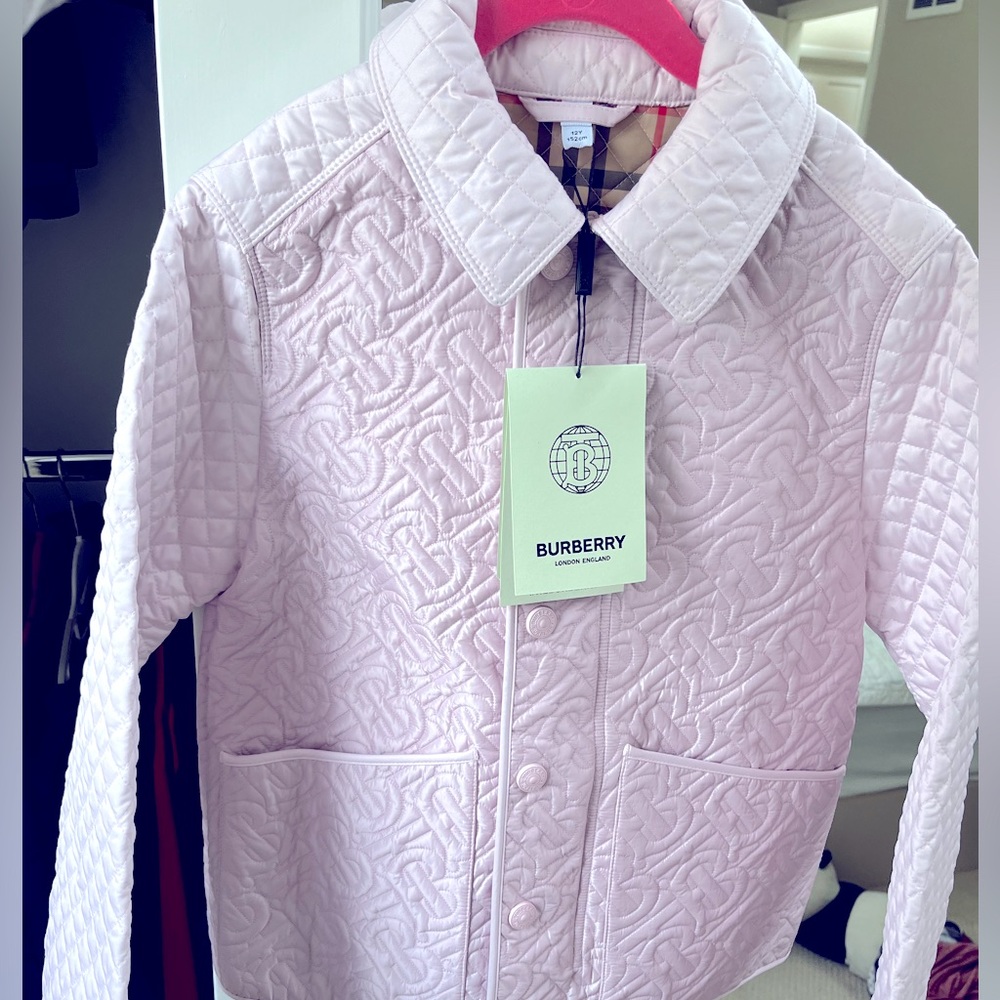 Burberry kids jacket. NWT brand new never worn. Pastel pink. Size 12 kids.